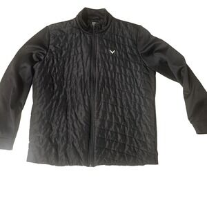 Callaway Jacket Mens Large Black Full Zip Quilted Golf Softshell Stretch